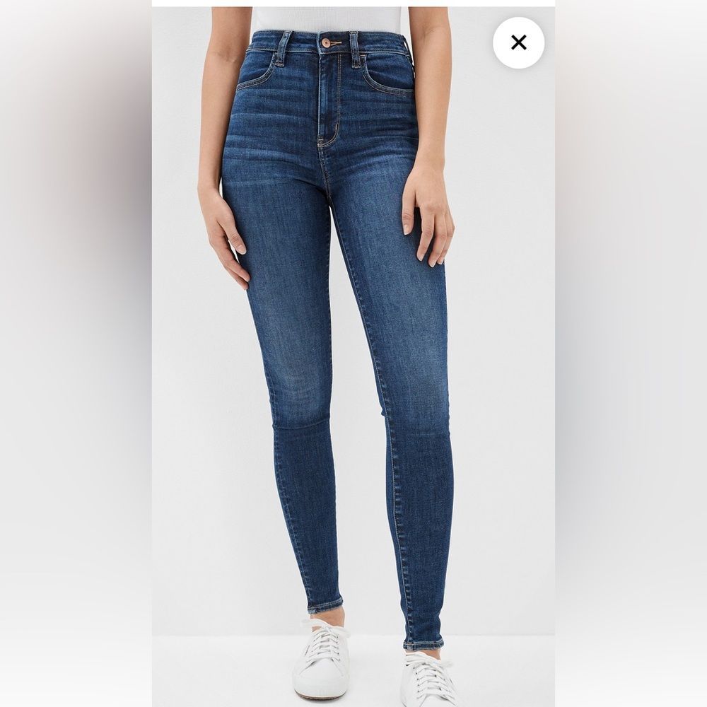AMERICAN EAGLE AE Next Level Stretch Super Hi-Rise Jegging Darkwash Size 4